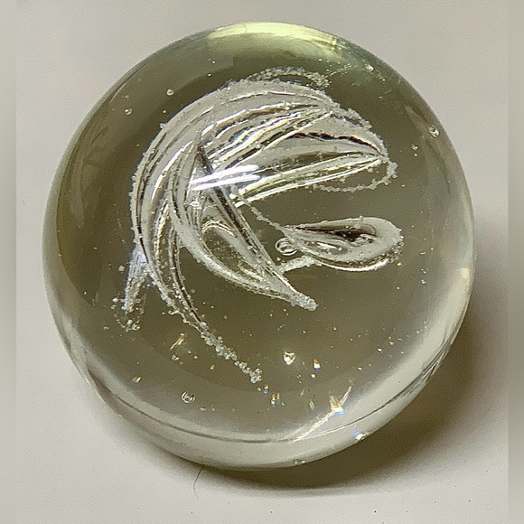 Vintage Murano Style Double Helix Swirl Controlled Bubble Art Glass Paperweight - Picture 13 of 14